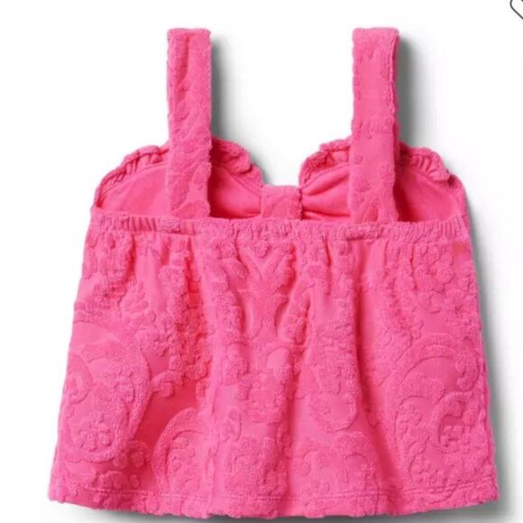 Janie and Jack 100048640 Floral Terry Jacquard Top Pink NWT size 3 - Picture 2 of 7